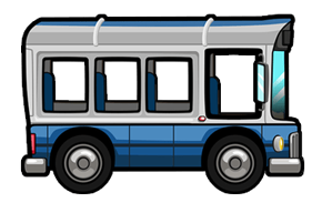 Bus de ville gris et bleu